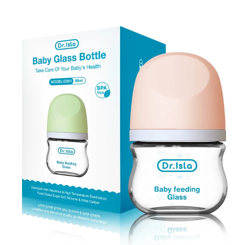 MAMIJOY Anti-Choke Baby Bottle Newborn Glass Bottles 90/160ML