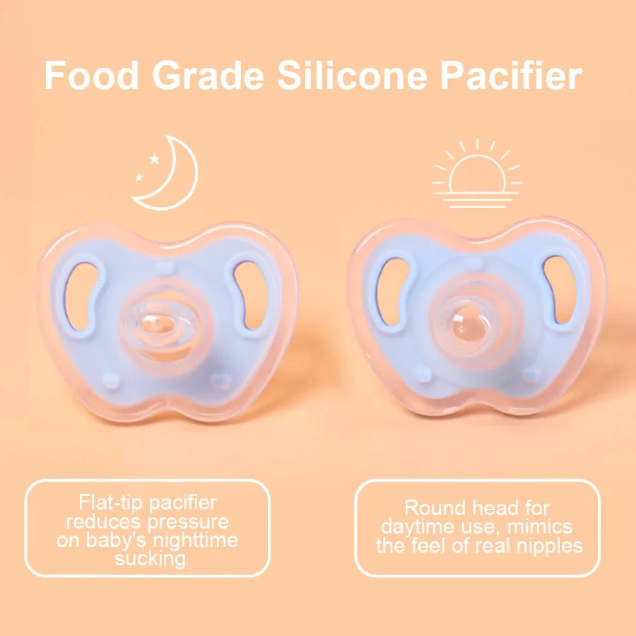Baby Pacifier Set - 3-Piece Silicone with Case & Chain