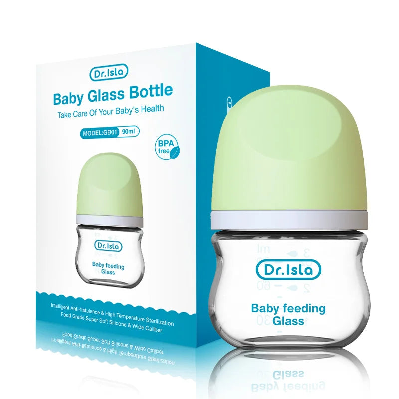 MAMIJOY Anti-Choke Baby Bottle Newborn Glass Bottles 90/160ML