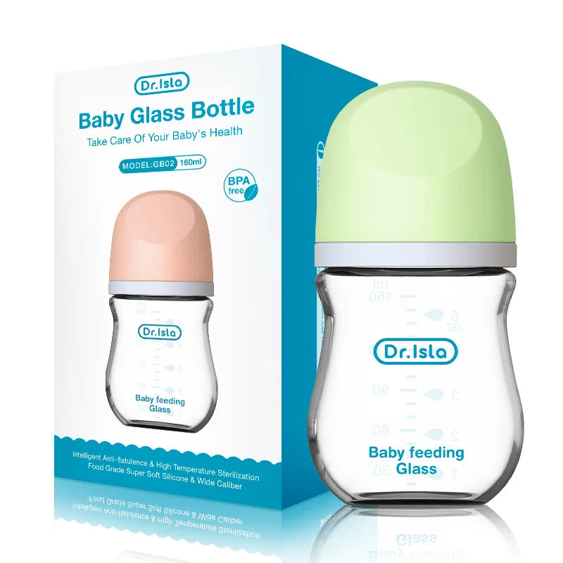 MAMIJOY Anti-Choke Baby Bottle Newborn Glass Bottles 90/160ML
