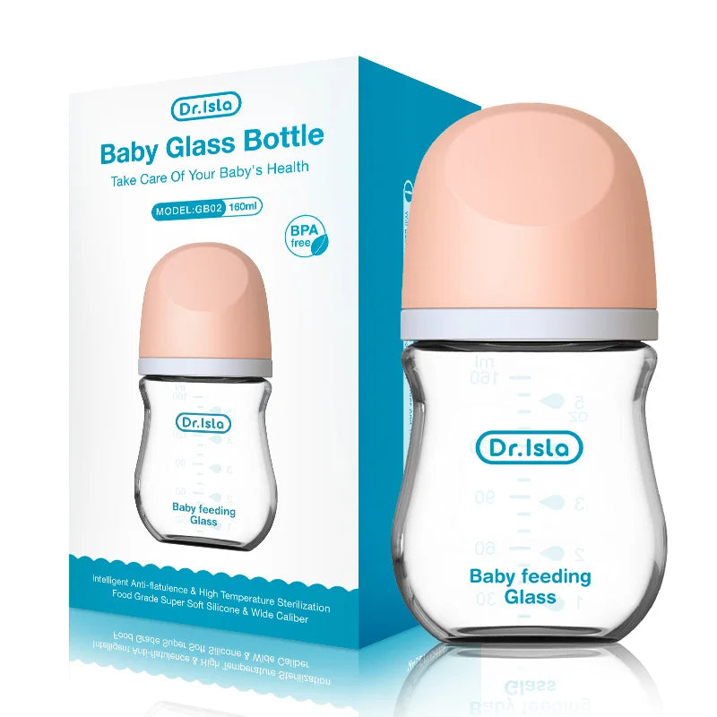 MAMIJOY Anti-Choke Baby Bottle Newborn Glass Bottles 90/160ML