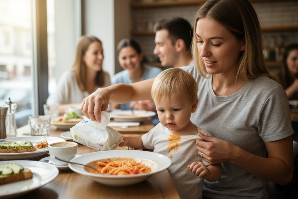 Cleaning up at a restaurant