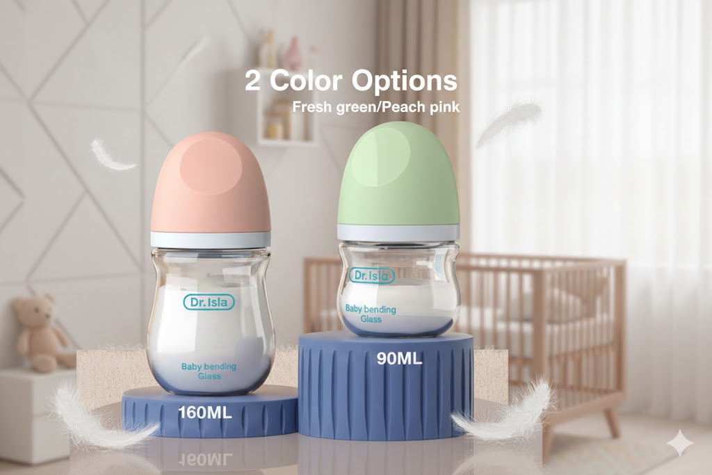 MAMIJOY Anti-Choke Baby Bottle Newborn Glass Bottles 90/160ML