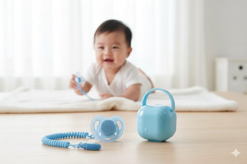 Baby Pacifier Set - 3-Piece Silicone with Case & Chain